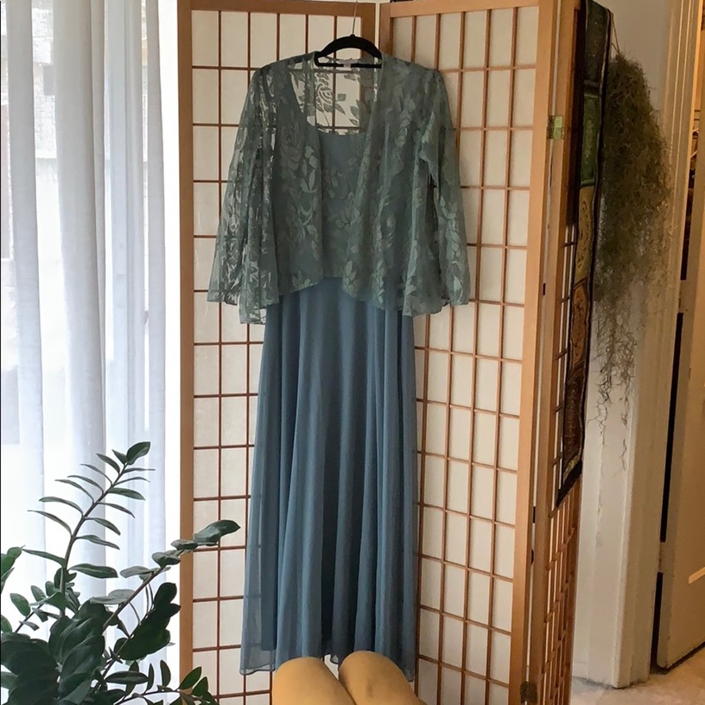 Beautiful formal gown with lace jacket